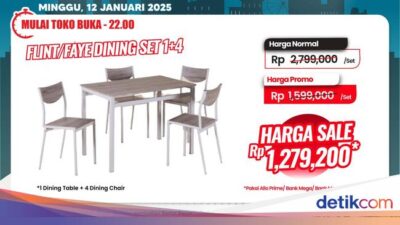 Meja Makan Full Set Diobral Rp 1 Jutaan di Transmart Full Day Sale